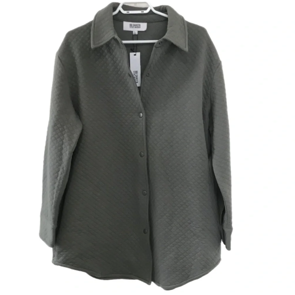 BB Dakota by Steve Madden Green Quilted Knit Utility Jacket - Picture 1 of 8
